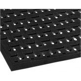 Crown Safe-Flow Plus Grease Resistant Food Service Drainage Mat - 2' x 3', Black